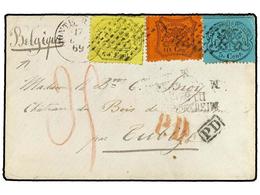 3601 ITALIA ANTIGUOS ESTADOS: ESTADOS PONTIFICIOS. Sc.21, 22, 24. 1869 (June 17). Cover To BELGIUM With Perf. 1868 <B>5c - Andere & Zonder Classificatie