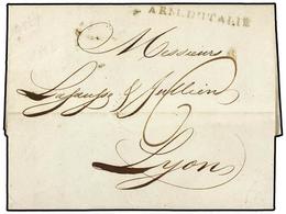 3650 ITALIA. 1812 (9 Septiembre). <B>OCUPACIÓN FRANCESA.</B> MILAN A LYON. Marca <B>ARM. D'ITALIE. </B> - Otros & Sin Clasificación