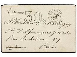 3663 ITALIA. 1870. Sobre Circulado A FRANCIA. Fechador <B>CORPS EXPEDRE./2ROME2</B> En Negro Y Tasa <B>'30'</B>. Precios - Sonstige & Ohne Zuordnung