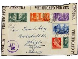 3687 ITALIA. 1941. COMO A SUIZA. Precioso Franqueo, Etiqueta De Censura. - Other & Unclassified