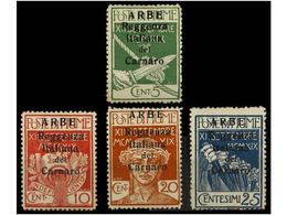 3700 * ITALIA: ARBE Y VEGLIA. Sa.1/4. 1920. SERIE COMPLETA, Sello De 10 Cts. Ligero Adelgazamiento. Cat. 1.600,-. - Other & Unclassified