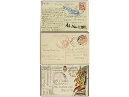 3702 COLONIAS ITALIANAS. 1918-19. <B>GUERRA BALCANES. MACEDONIA</B>. SALÓNICA. Cinco Tarjetas Con Franqueos De <B>5 Cts. - Otros & Sin Clasificación