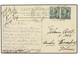 3710 TURQUIA. 1909-10. TRES Tarjetas Circuladas A ITALIA Con Franqueo De <B>10 Para</B> Mat. <B>COSTANTINOPOLI/POSTA ITA - Autres & Non Classés