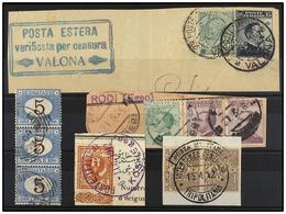 3715 °/ ITALIA: EGEO (Colonia Italiana). 1904-26. Conjunto De Sellos Italianos De Correo Y Tasas Con Mat. <B>VALONA, KOS - Autres & Non Classés