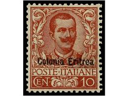3771 ** ERITREA. Sa.22. 1903. <B>10 Cts.</B> Red. Very Well Centered. Sassone.450?. - Autres & Non Classés