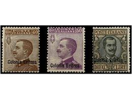 3773 ** ERITREA. Sa.38/40. 1916. Complete Set, Never Hinged. Sassone.1.500?. - Sonstige & Ohne Zuordnung