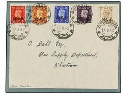 3801 ERITREA. Sa.1/5. 1942. <B>OCUP. BRITANICA. </B>ASMARA A KHARTOUM. Serie Completa En Carta, Al Dorso Marcas De Censu - Otros & Sin Clasificación