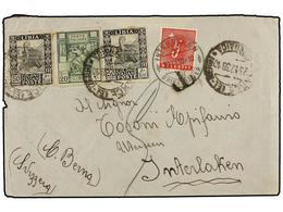 3829 LIBIA. 1938. BARCE (Cirenaica) A SUIZA. <B>20 Cent.</B> Y <B>50 Cent.</B> (2), Tasada A La Llegada Con Sello Suizo  - Other & Unclassified