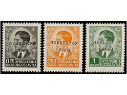 3833 ** MONTENEGRO. 1941. <B>PARTIGIANI DEL LOVCEN. </B>Serie Completa. Habilitación En Negro Con Goma Original Sin Fija - Autres & Non Classés