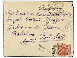 3840 PALESTINA. 1917 (25-12). <B>DESTACAMENTO ITALIANO DE PALESTINA ALTAMINA</B> (Italia) A PORT SAID Circulado Con Sell - Otros & Sin Clasificación