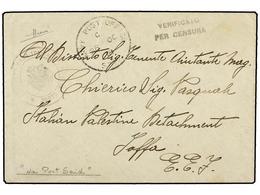 3847 PALESTINA. 1918 (26-Oct.). <B>DESTACAMENTO ITALIANO EN PALESTINA.</B> PORT SAID A JAFFA. Sobre Dirigido A Un Miembr - Other & Unclassified