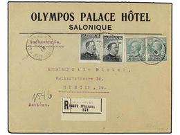 3857 COLONIAS ITALIANAS. Sa.1 (2), 3 (2). 1913 (22-10). <B>SALONICA. </B>SALONICO A ALEMANIA. <B>30 S. 15 Cts.</B> Gris  - Andere & Zonder Classificatie