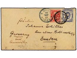 3914 JAPON. 1900. Cover To EMDEN, GERMANY With Koban 1883 <B>2 S.</B> Rose And 1888 <B>8 S.</B> Bright Violet Tied By Bo - Autres & Non Classés