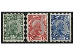 3973 ** LIECHTENSTEIN. Mi.1/3x. 1912. Complete Set, Never Hinged. Michel.800?. - Other & Unclassified