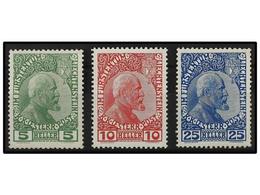 3974 ** LIECHTENSTEIN. Mi.1/3x. 1912. Complete Set, Never Hinged. (Yvert 800?). - Other & Unclassified