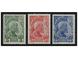 3976 ** LIECHTENSTEIN. Mi.1/3x. 1912. Complete Set, Never Hinged. Michel.800?. - Other & Unclassified