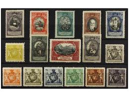 3989 * LIECHTENSTEIN. Mi.46B/52B + 53/60. 1921. Complete Sets, Hinged. Michel.340?. - Other & Unclassified