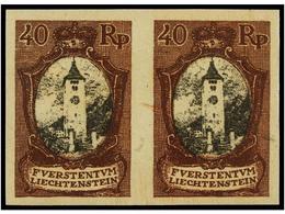 4002 (*) LIECHTENSTEIN. Mi.57 (2) PK. 1921. <B>40 Rp.</B> Brown And Black. Imperforate <B>PROOF</B>, Pair. - Other & Unclassified