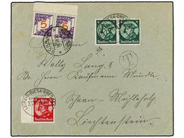 4049 LIECHTENSTEIN. 1933. LEIPZIG (Alemania) A SCHAAN (Liechtenstein). <B>6 Pf.</B> Verde, <B>12 Pf.</B> Rojo, Tasada A  - Sonstige & Ohne Zuordnung