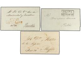 4089 MEXICO. 1830-47. <B>JALAPA.</B> Cinco Cartas De JALAPA (3), MISANTLA, S. JUAN DE LOS LLANOS. - Other & Unclassified