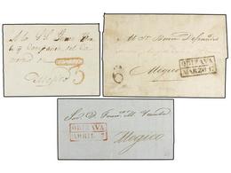 4091 MEXICO. 1831-43. <B>ORIZAVA. </B>Tres Cartas Con Diferentes Marcas. - Other & Unclassified