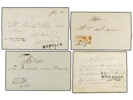 4100 MEXICO. 1841-46. <B>CHALCO.</B> Cuatro Cartas De MORELOS (2), XONACA, XAUTEPEQUE. - Sonstige & Ohne Zuordnung