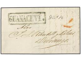 4104 MEXICO. 1845. GUANACEVI A DURANGO. Marca <B>GUANACEVI</B> En Azul. MAGNÍFICA. - Sonstige & Ohne Zuordnung