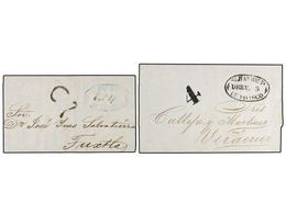 4108 MEXICO. 1850-52. <B>TABASCO.</B> Dos Cartas De S. JUAN BAUTISTA DE TAVASCO. - Otros & Sin Clasificación