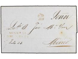 4110 MEXICO. 1856. <B>PACHUCA.</B> Carta Con La Marca<B> MINERAL/DEL MONTE. </B> - Otros & Sin Clasificación