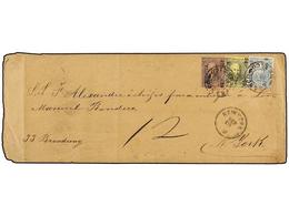 4140 MEXICO. 1870. MÉXICO A NEW YORK. <B>25 Cts.</B> Azul Con Distrito <B>MAZATLAN</B>, <B>50 Cts.</B> Negro S. Amarillo - Other & Unclassified