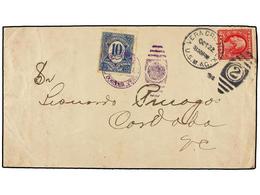 4176 MEXICO. 1914. VERACRUZ A CÓRDOBA. Circulada Con Sellos USA De <B>2 Cts.</B> Rojo, A La Llegada Tasada Con Sello De  - Other & Unclassified