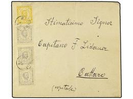 4183 MONTENEGRO. 1897. Cover To CATTARO Bearing <B>2 Nov.</B> Yellow, Fourth Printing, Along With Three <B>1 Nov. </B>gr - Otros & Sin Clasificación