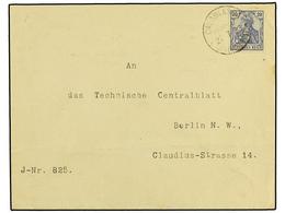 4193 MARRUECOS ALEMAN. 1903 (July 27). <B>CASABLANCA. </B>Cover From German Consulate To BERLIN Franked By Germania <B>2 - Autres & Non Classés