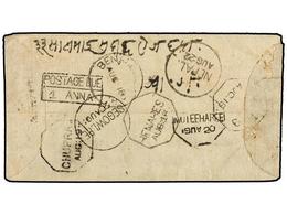 4257 NEPAL. 1876 (18-8). BENARES (India) To KATHMANDU. Unfranked Cover With <B>POSTAGE DUE/1 ANNA</B> And <B>NEPAL</B> A - Other & Unclassified
