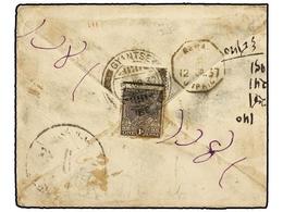 4316 NEPAL. 1937 (5-8). GYANTSE (Tibet) To KATHMANDU. An Underpaid Cover Bearing A <B>1 Anna</B> Stamp On Reverse And Sh - Sonstige & Ohne Zuordnung