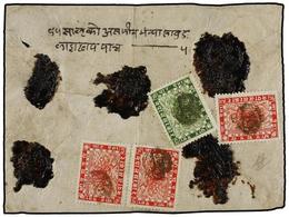 4318 NEPAL. Mi.47, 48 (3). 1938 (July). BAJHANG To JUMLA. Double-weight Registered Cover Franked With <B>4 Pice</B> Gree - Sonstige & Ohne Zuordnung