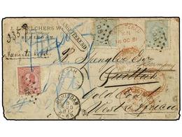 4343 HOLANDA. 1881 (Aug 8). Registered Cover From SCHIEDAM To QUITTAH (GOLD COAST); Franked By 1872-88 <B>10c.</B> Carmi - Otros & Sin Clasificación