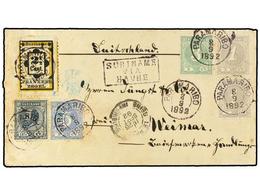 4382 SURINAM. 1892. Cover To GERMANY, Franked With Surinam <B>12 1/2c</B> Blue King William Issue, Two <B>1c</B> Grey, < - Other & Unclassified