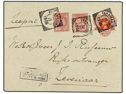 4393 SURINAM. 1906. PARAMARIBO A HOLANDA. Entero Postal De <B>5 Cent.</B> Rojo Con Franqueo Adicional De <B>2 1/2 Cts.</ - Otros & Sin Clasificación