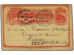 4402 NICARAGUA. 1892. LEÓN A ALEMANIA. Entero Postal De <B>3 Ctvos.</B> Rojo, Tránsito De Corinto En Anverso. - Autres & Non Classés