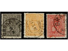 4409 ° NORUEGA. Mi.11, 12, 15. 1867. <B>1 Sk., 2 Sk.</B> And <B>8 Sk.</B> Fine In Used. Michel.125?. - Other & Unclassified