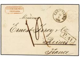 4419 NORUEGA. 1866. CHIRSTIANIA To FRANCE Via Lubeck With <B>P.41</B> (Van Der Linden 2105) And On Reverse Blue <B>5.a.P - Autres & Non Classés