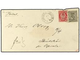 4423 NORUEGA. 1873. Cover To UPSALA, With Mixed Issue Franking Of <B>1868 1 Sk.</B> And <B>1871</B> Posthorn <B>3 Sk.</B - Other & Unclassified