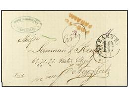 4450 PANAMA. 1867. VALPARAISO A NEW YORK. Fechador De La B.P.O.<B> </B>de <B>GUAYAQUIL</B> Y En El Frente <B>PAID-TO/PAN - Otros & Sin Clasificación