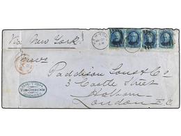 4455 PANAMA. Sc.185. 1880. Cover From British Vice-Consul In COLON With Blue Cachet At Left And On Reverse, Franked By U - Otros & Sin Clasificación