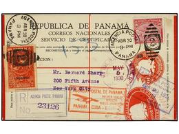 4485 PANAMA. 1930. PANAMA A NEW YORK. Sobre De Certificados De <B>10 Ctvos.</B> Con Franqueo Adicional De <B>20 Ctvos.</ - Other & Unclassified