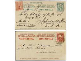 4497 PARAGUAY. 1910-19. 2 Enteros Postales De <B>2 Cts. </B>y<B> 4 Ctvos. </B>circulados. - Otros & Sin Clasificación