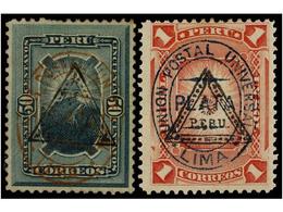 4501 * PERU. Sc.77/78. 1883. <B>50 Cts.</B> Verde Y <B>1 Peso</B> Rojo. Muy Bonitos Ejemplares. Cat. 460?. - Other & Unclassified