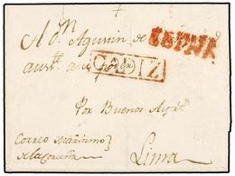 4506 PERU. (1799). Envuelta Sin Texto (nota En El Interior 'Correo Que Se Despacha En Arequipa En Febrero 1799') Circula - Sonstige & Ohne Zuordnung