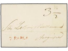 4512 PERU. 1831. TARAPACA A AREQUIPA. Marca Lineal <B>TARAPACA</B> En Rojo. RARISIMA. - Otros & Sin Clasificación